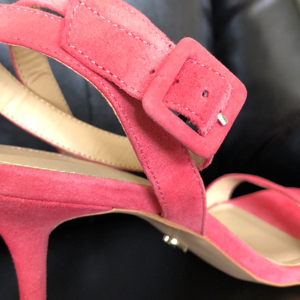 💗NEW💗Pink/Coral Genuine Suede Ankle Wrap Sandals by Victoria’s Secret - Picture 9 of 11